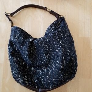 CLOSET BLOWOUT!   💖 LOFT Tweed Hobo Shoulder Bag with Vegan Leather
